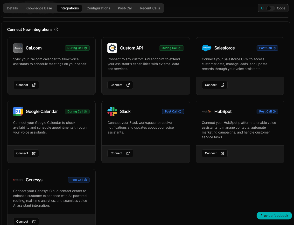 Calendar integration