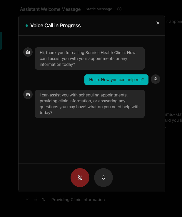 Test with web call