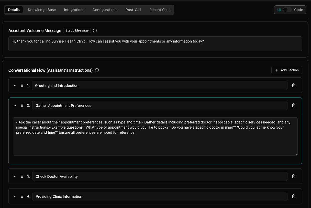 Customizing agent details
