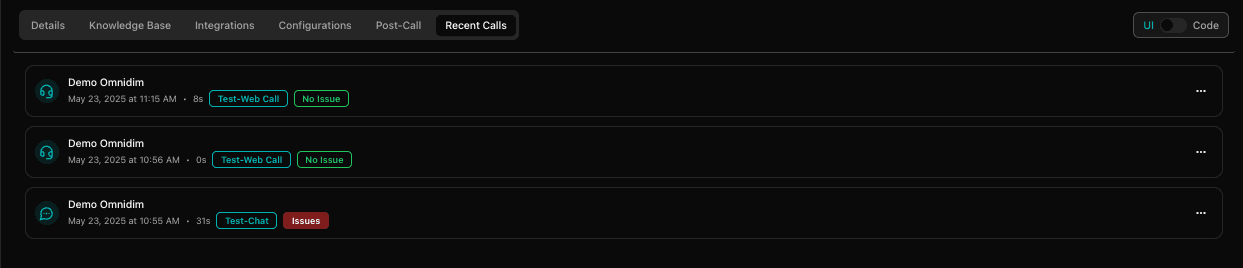 Call logs