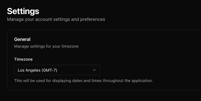 Update Timezone