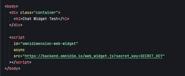 Embed in HTML