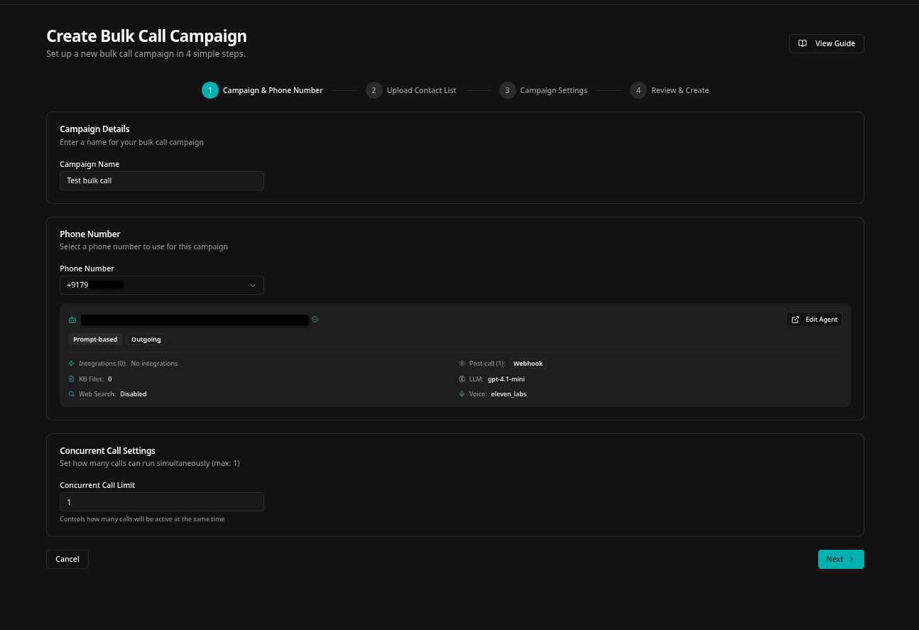 Dynamic Campaign Step 1 - Campaign Details